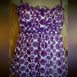 INC International Concepts Women's Purple Polka Dot Silk Tank Top Size 8